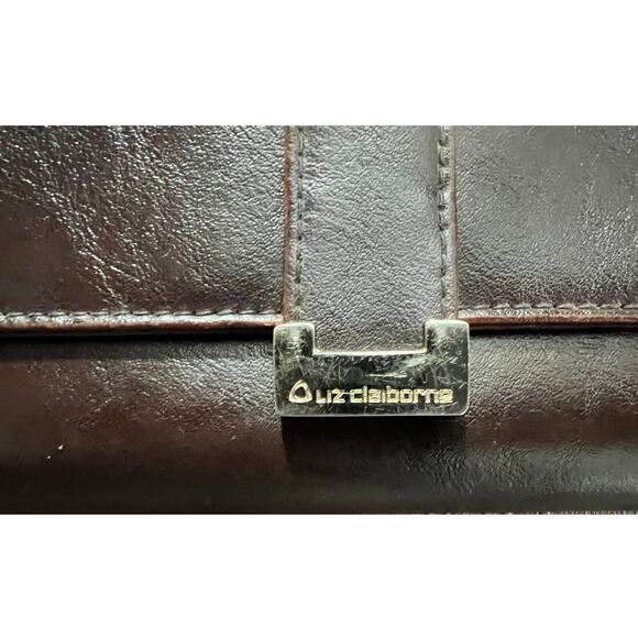 Vintage Liz Claiborne Brown Tri-Fold Leather Wallet w/Calculator - Picture 3 of 9